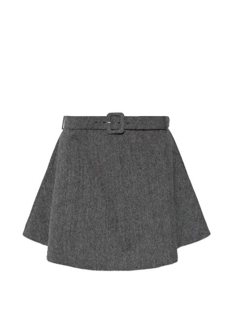 Self-Portrait belted A-line mini skirt - Grey - zdjęcie produktu nr 1