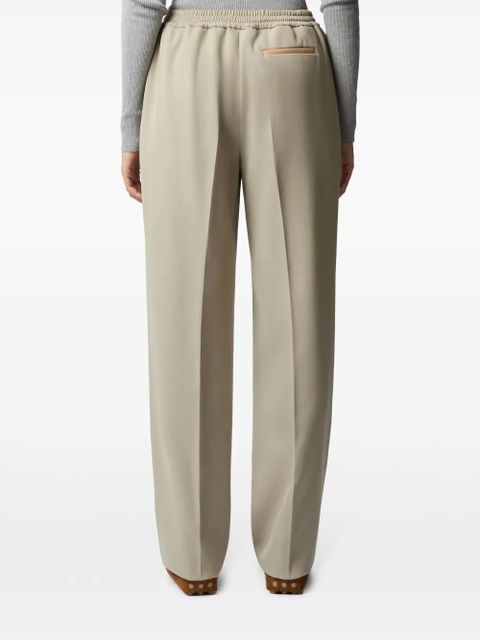 Tod's elasticated-waist straight-leg trousers - Neutrals