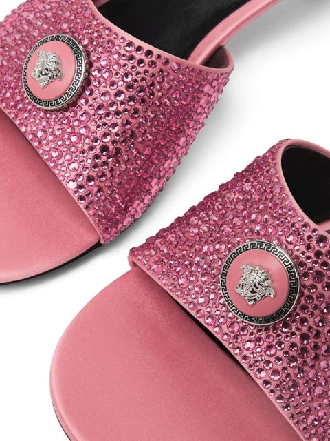 Versace 45mm Alia crystal-embellished mules - Pink