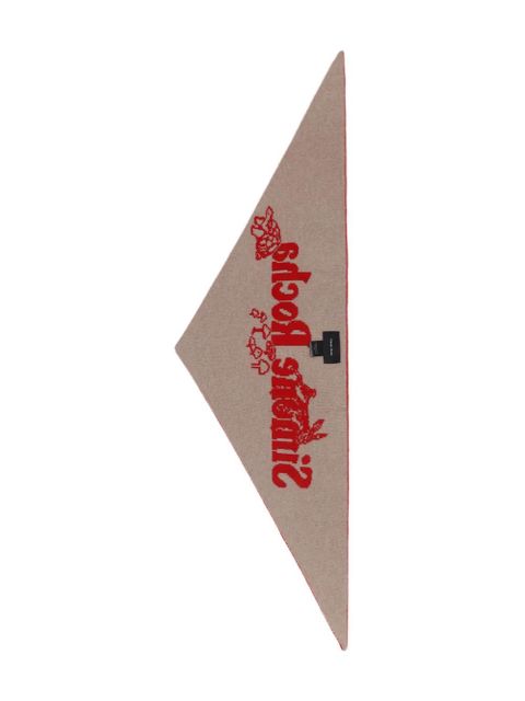 Simone Rocha pearl-embellished logo scarf - Red