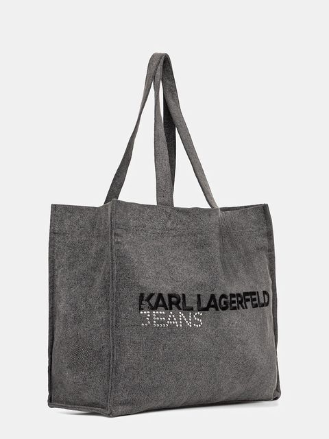 Karl Lagerfeld Jeans torba jeansowa kolor szary A4W50040 - zdjęcie produktu nr 2