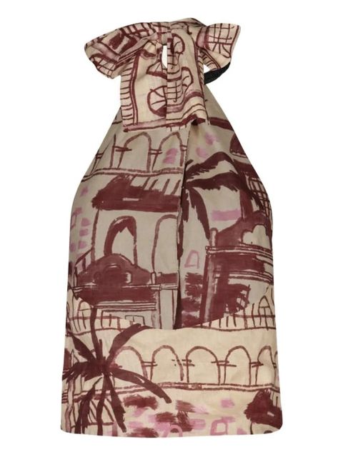 Johanna Ortiz The Root printed halterneck top - Neutrals - zdjęcie produktu nr 2