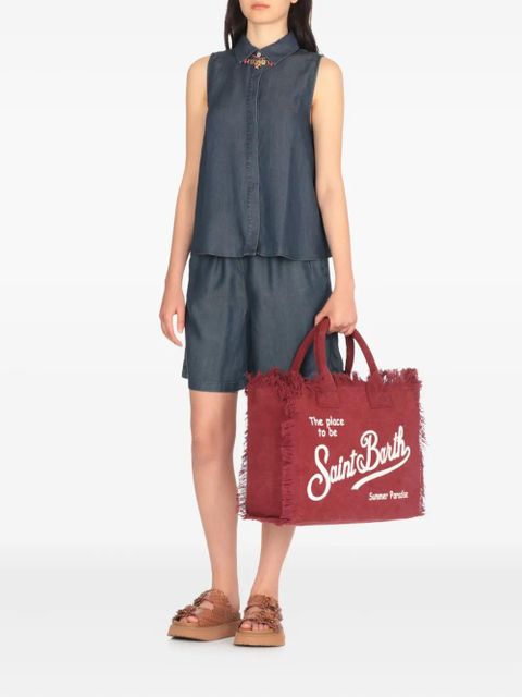 MC2 Saint Barth medium fringed logo-print tote bag - Red - zdjęcie produktu nr 2