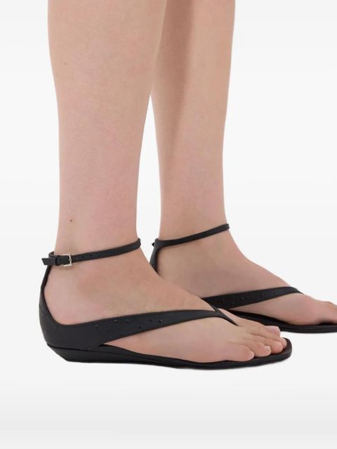 LouLou de Saison Niham textured ankle-strap sandals - Black