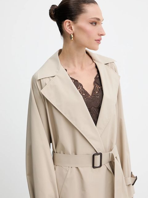 Weekend Max Mara płaszcz FATTO kolor beżowy 2525026011600