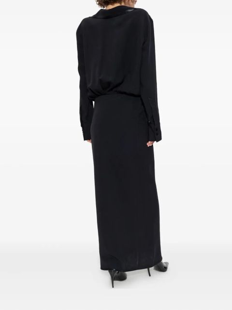The Attico wrap-front split dress - Black