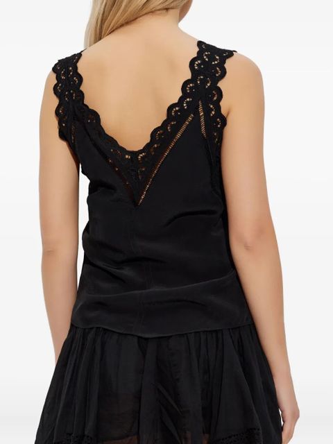ISABEL MARANT lace-trimmed sleeveless top - Black