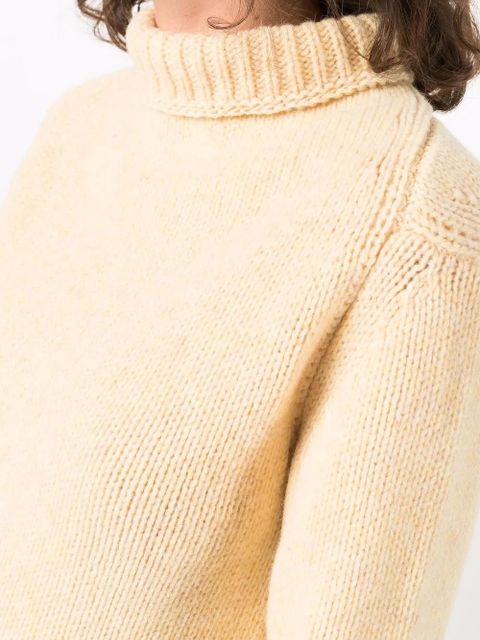 Jil Sander asymmetric-hem roll neck jumper - Yellow - zdjęcie produktu nr 2