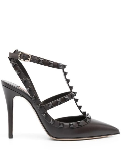Valentino Garavani Rockstud 100mm pointed-toe pumps - Brown - zdjęcie produktu nr 1
