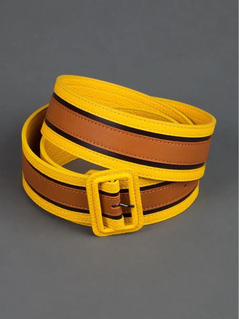 Burberry bi-colour leather belt - Yellow - zdjęcie produktu nr 2