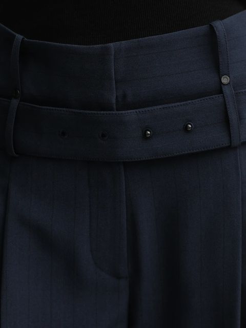 Stine Goya spodnie 0 damskie kolor granatowy szerokie high waist SG-AW25-P113-2435