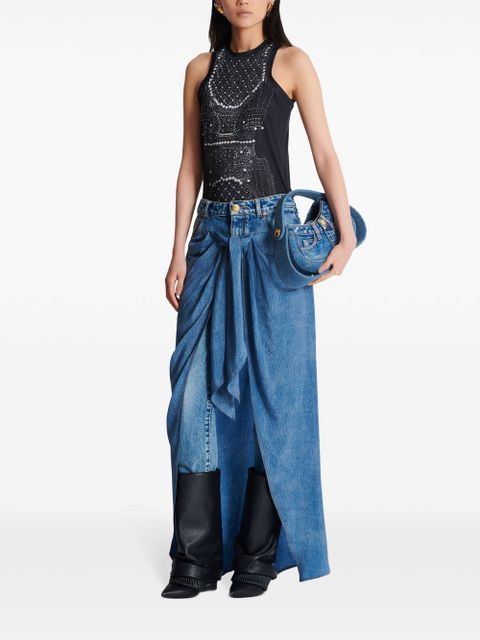 Balmain embroidery-print tank top - Black - zdjęcie produktu nr 2