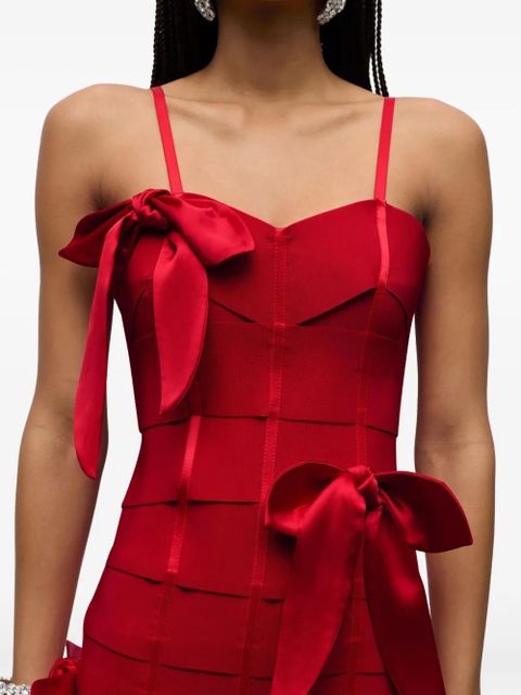 AREA bow bandage mini dress - Red