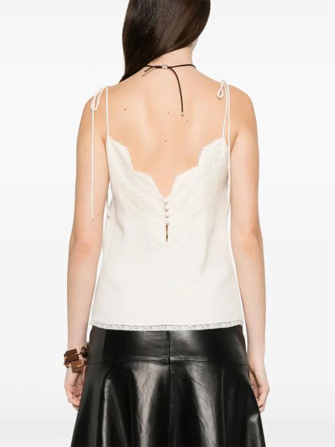 Valentino Garavani lace-trim top - Neutrals