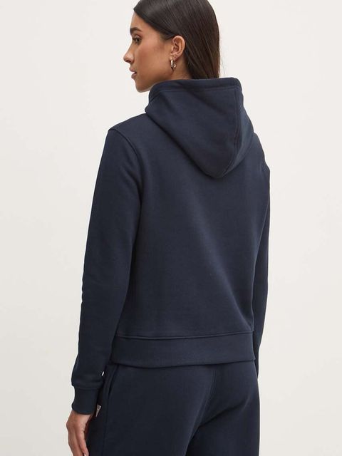 Guess Jeans bluza damska kolor granatowy z kapturem gładka W4YQ04 KC811