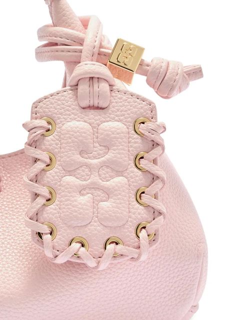 GANNI logo-detail charm tote bag - Pink