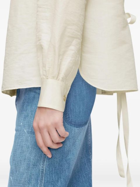 Maison Margiela belted long-sleeve shirt - Neutrals