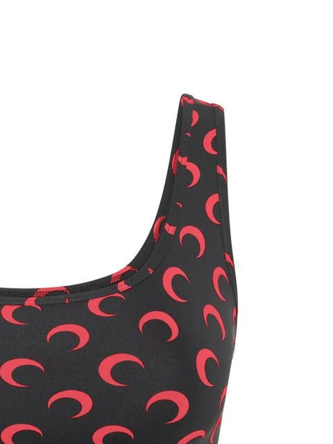 Marine Serre crescent moon-print sports bra - Black