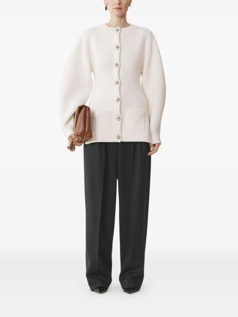 Lanvin ribbed button cardigan - Neutrals