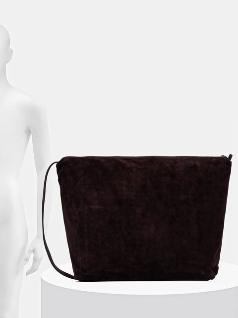 Emporio Armani torebka zamszowa kolor brązowy EW003247 AF20353