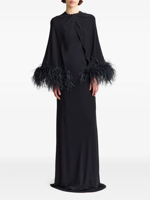 16Arlington Adelar feather-trim gown - Black