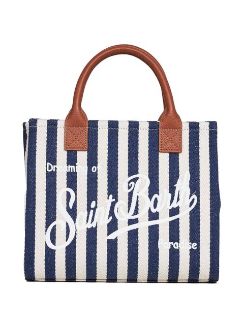 MC2 Saint Barth midi Vanity logo-embroidered tote bag - Blue