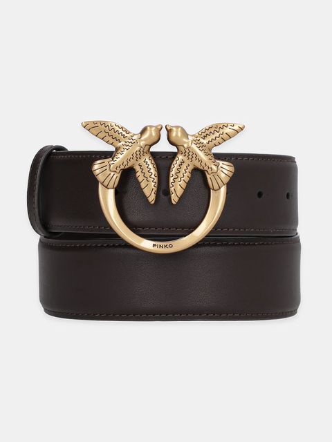 Pinko pasek skórzany damski kolor brązowy 100120 A0F1 - zdjęcie produktu nr 1