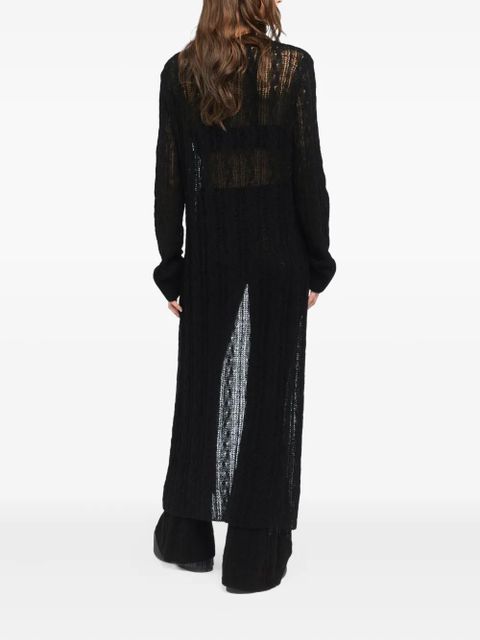 Alanui button-front open-knit cardigan - Black