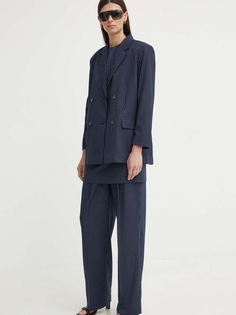 2NDDAY marynarka 2ND Herman - Pinstripe kolor granatowy dwurzędowa wzorzysta 2244115170