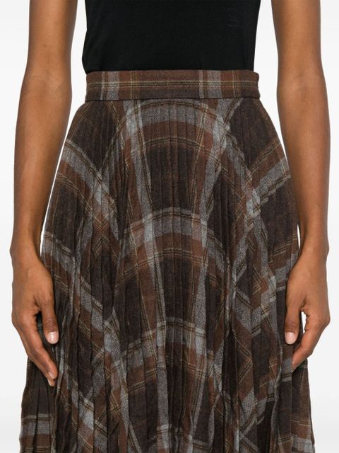 Balenciaga pleated crease-effect midi skirt - Brown