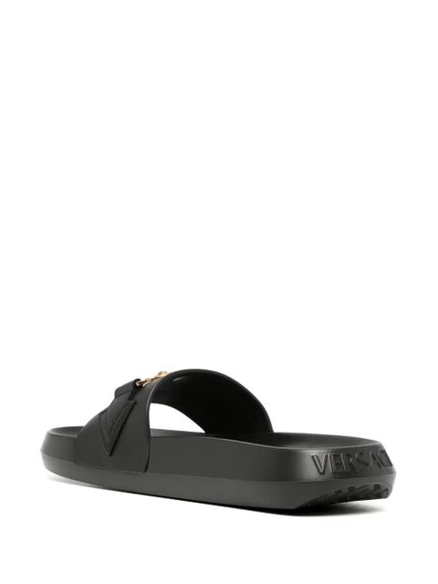 Versace Medusa-plaque embellished slides - Black