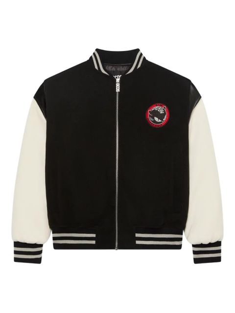 GCDS logo-patch bomber jacket - Black