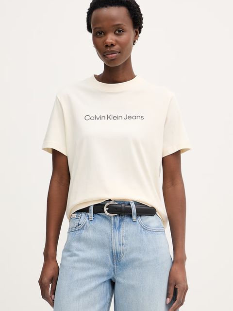 Calvin Klein Jeans t-shirt damski bawełniany - zdjęcie produktu nr 2