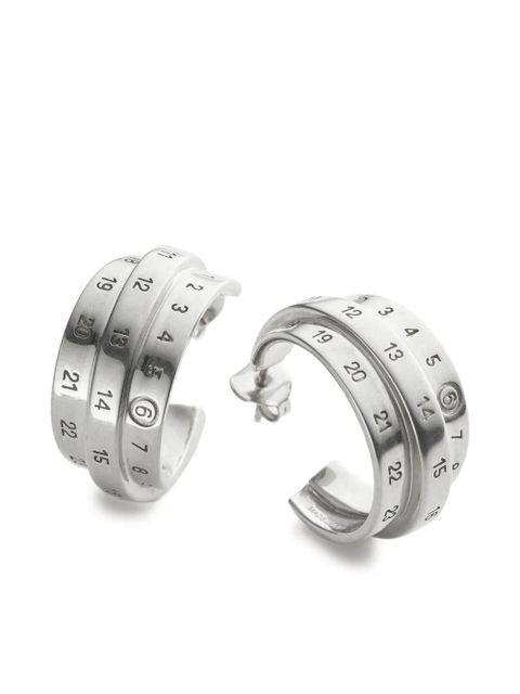 MM6 Maison Margiela Triple Number hoop earrings - Silver