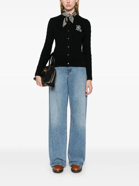 Lauren Ralph Lauren logo-embroidered cardigan - Black