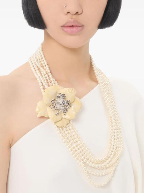 Valentino Garavani Fleur Lumineuse necklace - Neutrals