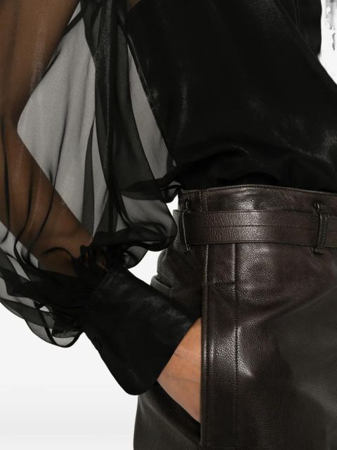 Chloé sheer puff-sleeve blouse - Black