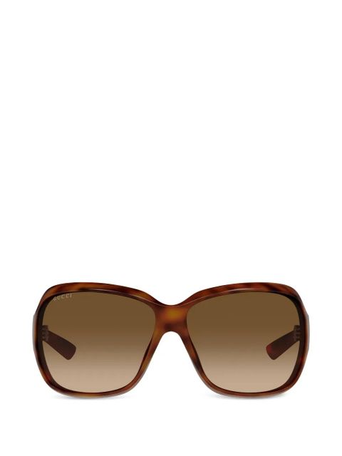 Gucci Eyewear tortoiseshell-effect geometric-frame sunglasses - Brown - zdjęcie produktu nr 1