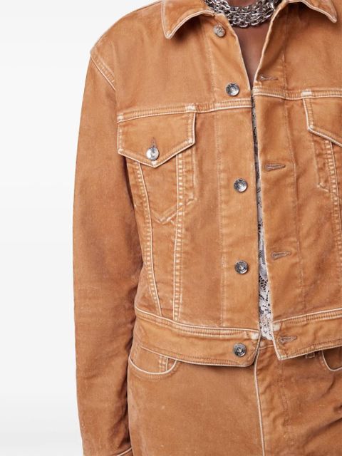 Rabanne contrast-stitching jacket - Brown