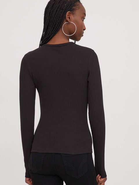 Tommy Jeans longsleeve kolor czarny DW0DW17387