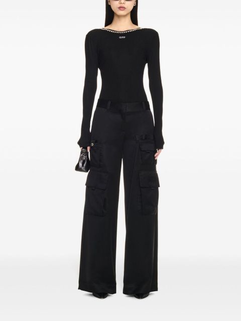 Off-White logo-embroidered top - Black - zdjęcie produktu nr 2