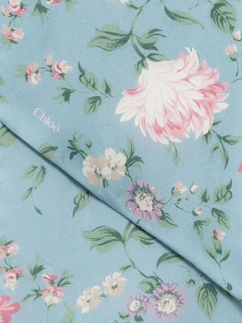 Chloé Peonies bandeau scarf - Blue - zdjęcie produktu nr 2