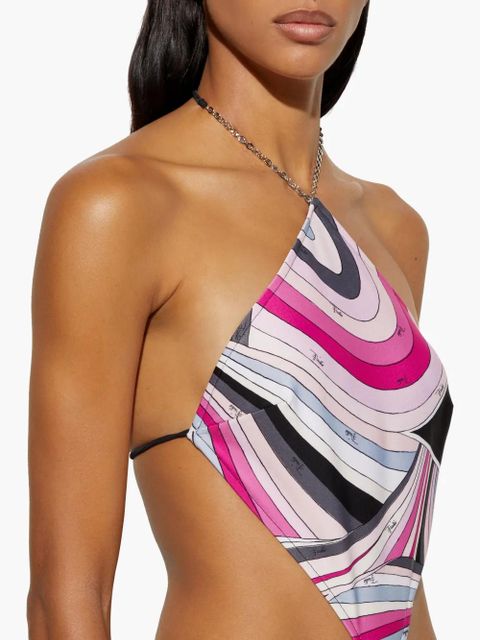 PUCCI Iride-print swimsuit - Pink