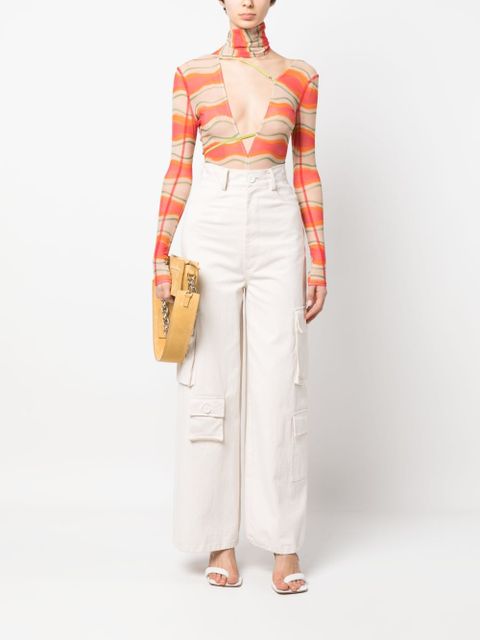 Jacquemus Le Abanaba semi-sheer bodysuit - Pink - zdjęcie produktu nr 2