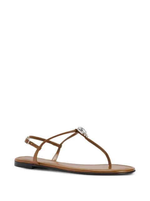 Giuseppe Zanotti MaeEve rhinestone adjustable flat sandals - Brown - zdjęcie produktu nr 2
