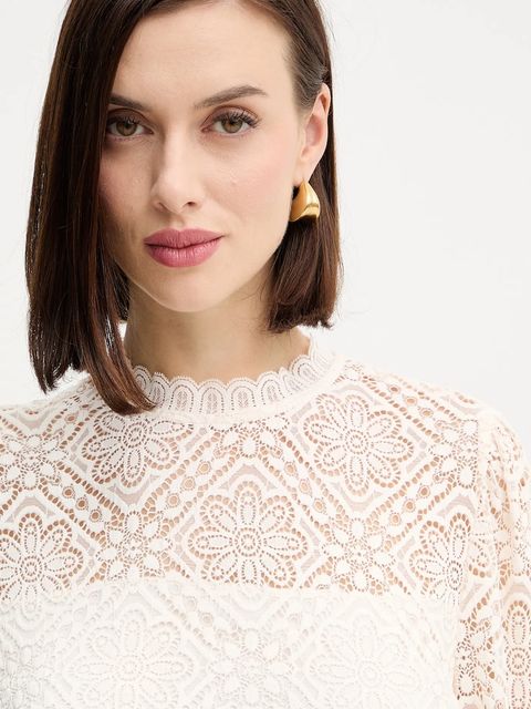 Morgan bluzka TYRIA damska kolor beżowy gładka TYRIA