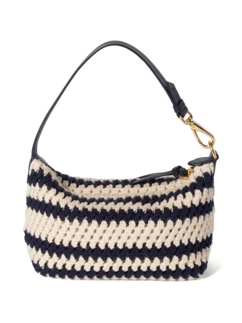 Miu Miu striped crochet shoulder bag - Blue
