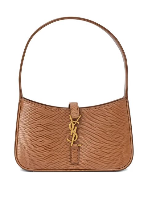 Saint Laurent logo-plaque leather shoulder bag - Brown - zdjęcie produktu nr 1