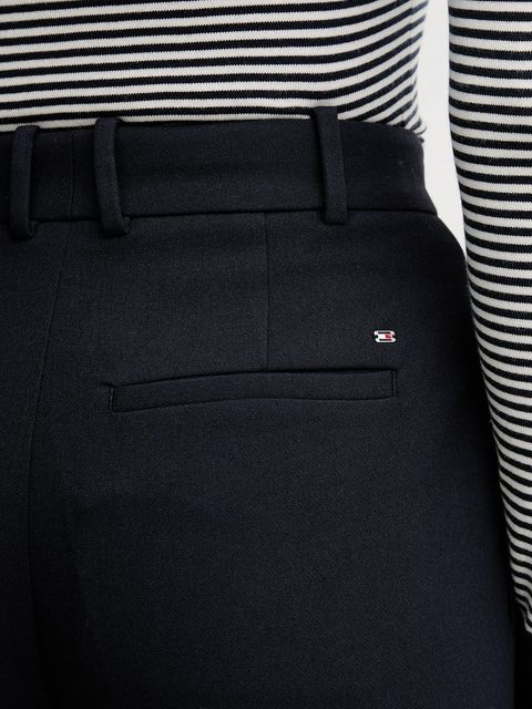 Tommy Hilfiger spodnie damskie kolor granatowy proste high waist WW0WW48355