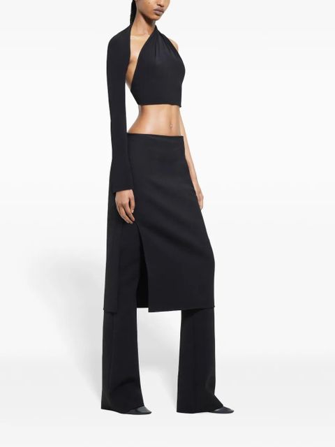 Courrèges oblique tailored midi skirt - Black